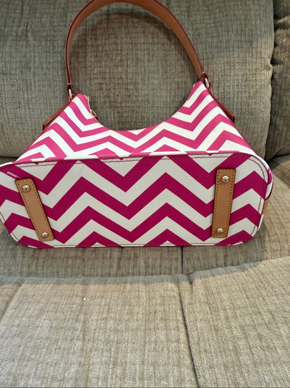 Dooney and Burke Chevron, hobo bag and pink and white zigzag - Picture 5 of 12